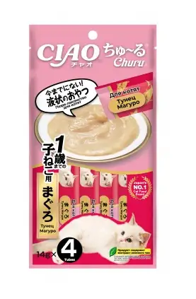 Купить inaba ciao churu Лакомство для котят Пюре Тунец Магуро