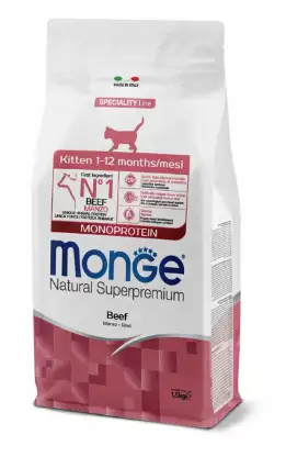 Купить monge cat speciality line monoprotein сухой корм для котят и беременных кошек с говядиной