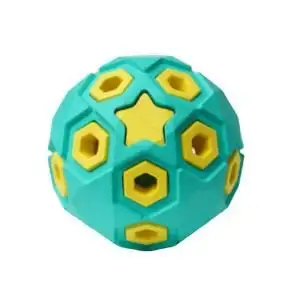 Homepet SILVER SERIES игрушка для собак мяч звездное небо бирюзово-желтый каучук