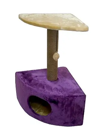 Купить zooexpress Комплекс угловой с полкой для кошек, мех однотонный