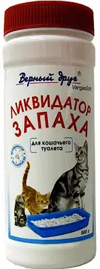 Верный Друг средство ликвидатор запаха кошачьих туалетов (порошок)