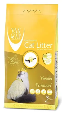 Купить van cat комкующийся наполнитель для кошек без пыли с ароматом ванили, пакет (vanilla)