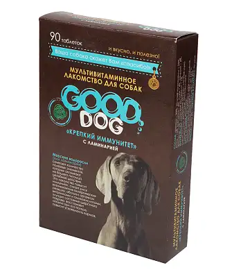 GOOD DOG мультивитаминное лакомство для собак крепкий иммунитет с ламинарией