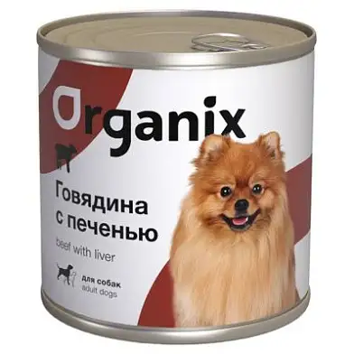Organix консервы для взрослых собак c говядиной и печенью