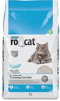Ro Cat Комкующийся наполнитель для кошек без пыли "Натуральный", пакет